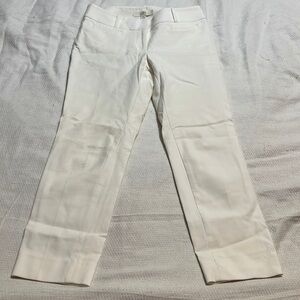Ann Taylor Loft Pants Julie Fit Cropped Ankle The Riviera White Slacks 00P